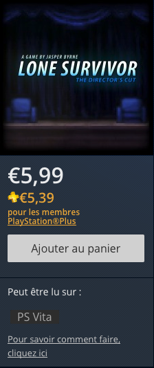 PlayStation Store promo Lone Survivor