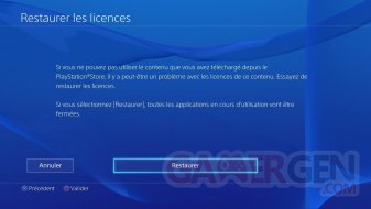 Tutoriel PS4 playstation 4 restaurer les licences 25.02.2014  (3)