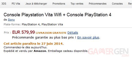 PS4 PSVita pack bunle 08.05.2014 