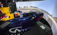 Jann Mardenborough tries out the Infiniti Red Bull Racing driver development simulator