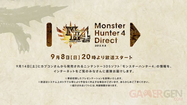 Nintendo Direct Monster Hunter 4