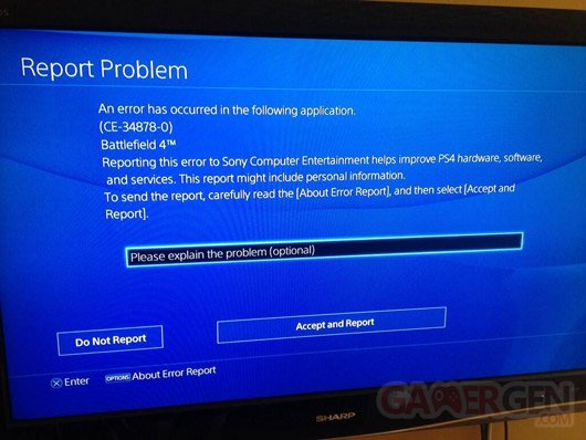 PlayStation 4 Erreur CE-34878-0