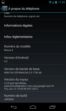 Screen_Android-4.3.0-Jelly-Bean_Numero-version-build